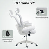 Mesh Fabric Home And Office Chair 62cm Wide With Headrest - Velmora