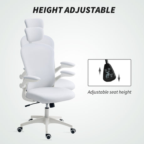 Mesh Fabric Home And Office Chair 62cm Wide With Headrest - Velmora