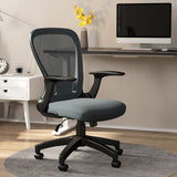 Mesh Fabric Home And Office Chair 63cm Wide With Flip Up Armrest - Velmora