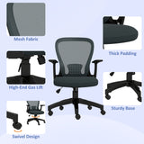 Mesh Fabric Home And Office Chair 63cm Wide With Flip Up Armrest - Velmora
