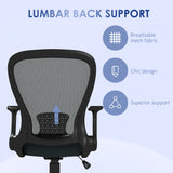 Mesh Fabric Home And Office Chair 63cm Wide With Flip Up Armrest - Velmora