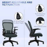 Mesh Fabric Home And Office Chair 63cm Wide With Flip Up Armrest - Velmora