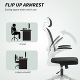 Mesh Fabric Home And Office Chair 64cm Wide With Flip Up Armrest - Velmora