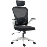 Mesh Fabric Home And Office Chair 64cm Wide With Flip Up Armrest - Velmora