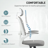 Mesh Fabric Home And Office Chair 64cm Wide With Flip Up Armrest - Velmora
