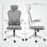Mesh Fabric Home And Office Chair 64cm Wide With Flip Up Armrest - Velmora