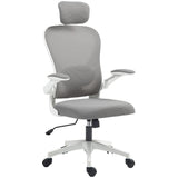 Mesh Fabric Home And Office Chair 64cm Wide With Flip Up Armrest - Velmora
