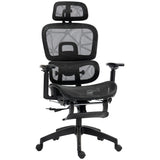 Mesh Fabric Home And Office Chair 66cm Wide With Footrest - Velmora