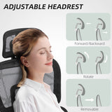 Mesh Fabric Home And Office Chair 66cm Wide With Footrest - Velmora