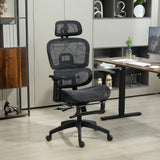 Mesh Fabric Home And Office Chair 66cm Wide With Footrest - Velmora