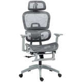 Mesh Fabric Home And Office Chair 66cm Wide With Footrest - Velmora