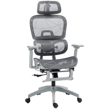 Mesh Fabric Home And Office Chair 66cm Wide With Footrest - Velmora