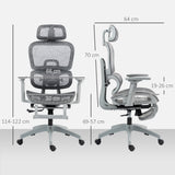 Mesh Fabric Home And Office Chair 66cm Wide With Footrest - Velmora