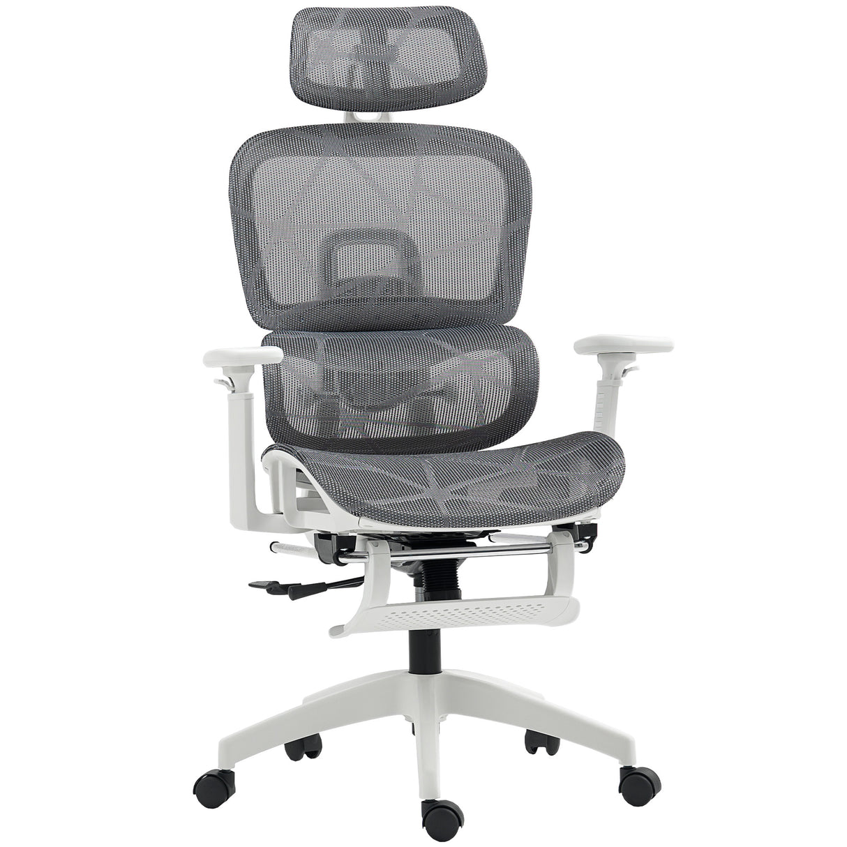 Mesh Fabric Home And Office Chair 66cm Wide With Footrest - Velmora