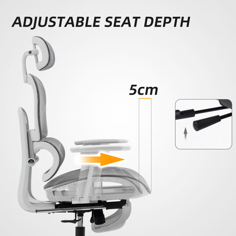 Mesh Fabric Home And Office Chair 66cm Wide With Footrest - Velmora