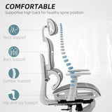 Mesh Fabric Home And Office Chair 66cm Wide With Footrest - Velmora
