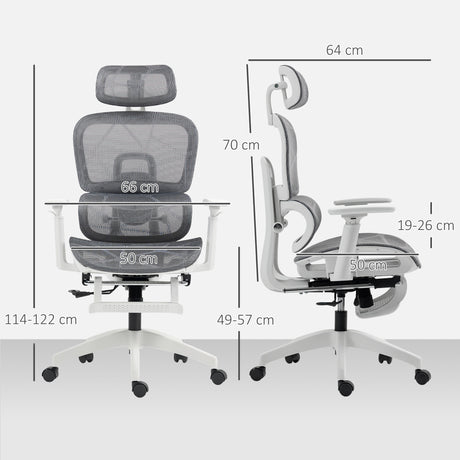 Mesh Fabric Home And Office Chair 66cm Wide With Footrest - Velmora