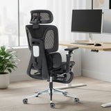Mesh Fabric Home And Office Chair 67cm W x 71cm D With Footrest - Velmora
