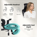 Mesh Fabric Home And Office Chair 67cm W x 71cm D With Footrest - Velmora