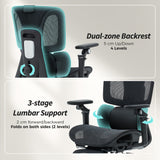 Mesh Fabric Home And Office Chair 67cm W x 71cm D With Footrest - Velmora