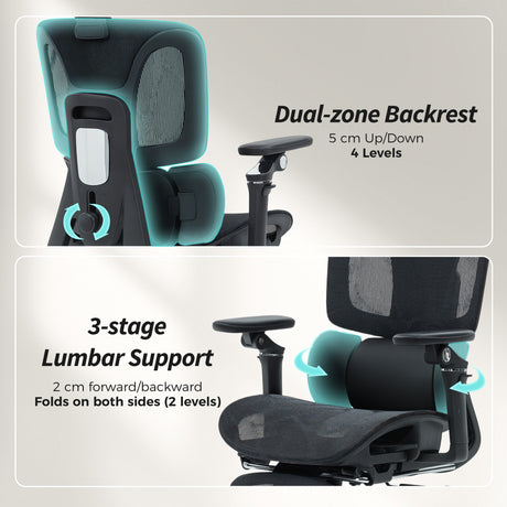 Mesh Fabric Home And Office Chair 67cm W x 71cm D With Footrest - Velmora