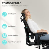 Mesh Fabric Home And Office Chair 67cm W x 71cm D With Footrest - Velmora