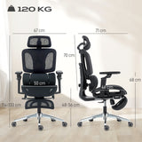 Mesh Fabric Home And Office Chair 67cm W x 71cm D With Footrest - Velmora