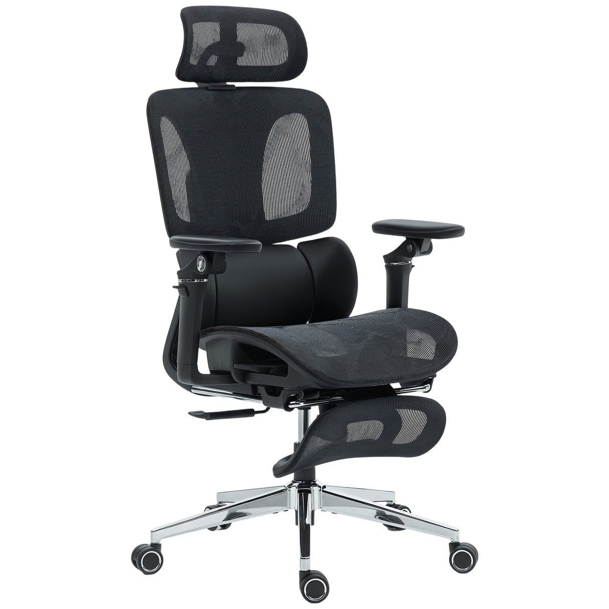 Mesh Fabric Home And Office Chair 67cm W x 71cm D With Footrest - Velmora