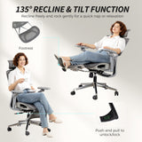 Mesh Fabric Home And Office Chair 67cm W x 71cm D With Footrest - Velmora