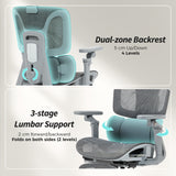 Mesh Fabric Home And Office Chair 67cm W x 71cm D With Footrest - Velmora