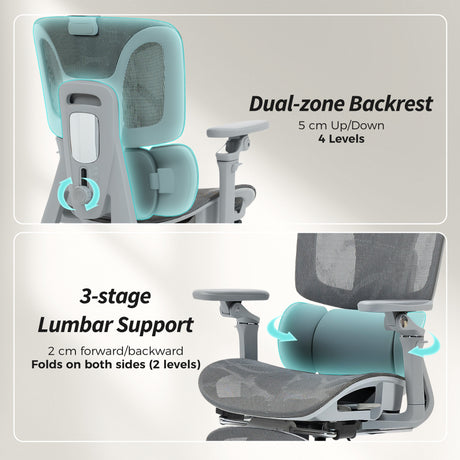 Mesh Fabric Home And Office Chair 67cm W x 71cm D With Footrest - Velmora
