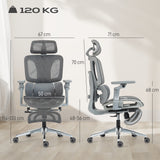 Mesh Fabric Home And Office Chair 67cm W x 71cm D With Footrest - Velmora