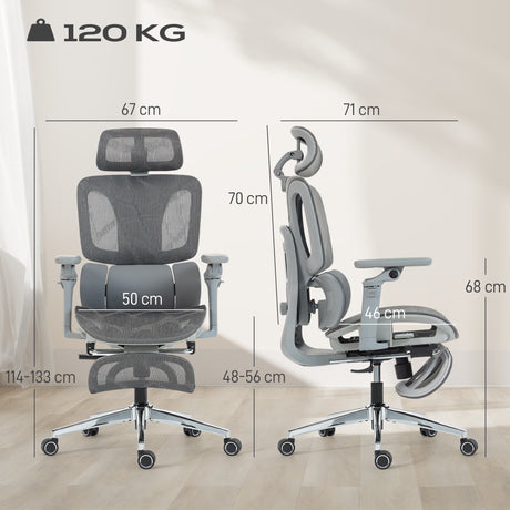 Mesh Fabric Home And Office Chair 67cm W x 71cm D With Footrest - Velmora