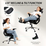 Mesh Fabric Home And Office Chair 67cm W x 74cm D With Footrest - Velmora