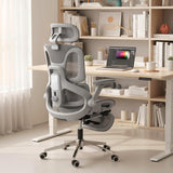 Mesh Fabric Home And Office Chair 67cm W x 74cm D With Footrest - Velmora