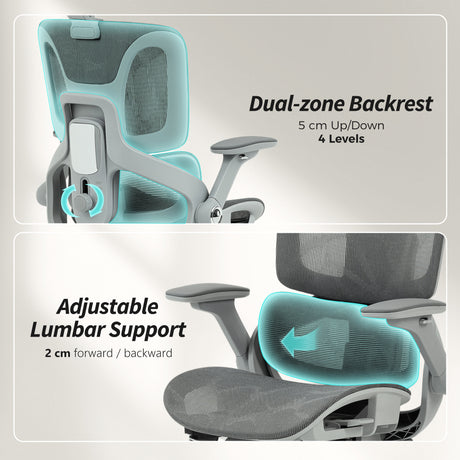Mesh Fabric Home And Office Chair 67cm W x 74cm D With Footrest - Velmora