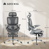 Mesh Fabric Home And Office Chair 67cm W x 74cm D With Footrest - Velmora