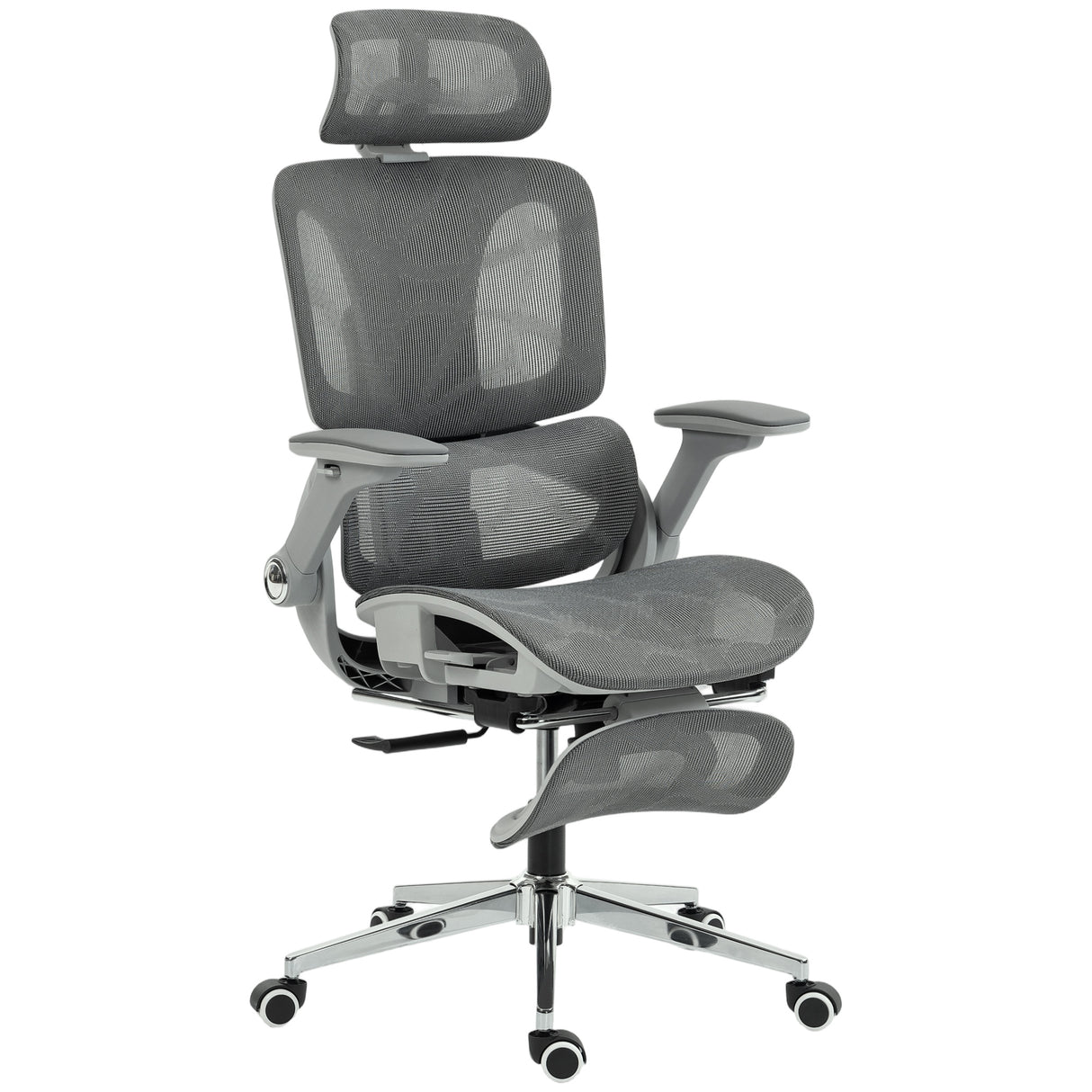 Mesh Fabric Home And Office Chair 67cm W x 74cm D With Footrest - Velmora