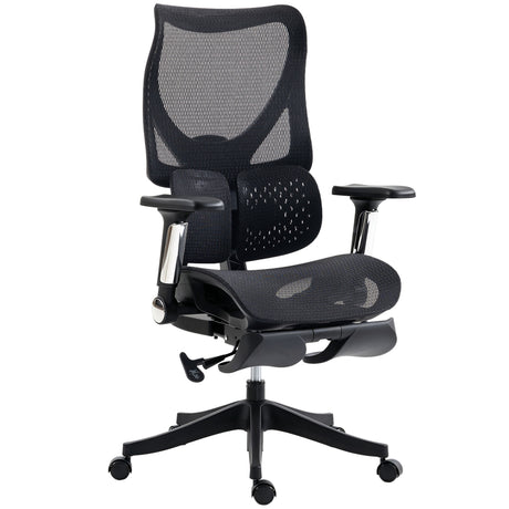 Mesh Fabric Home And Office Chair 67cm Wide With Footrest - Velmora