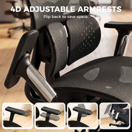 Mesh Fabric Home And Office Chair 67cm Wide With Footrest - Velmora