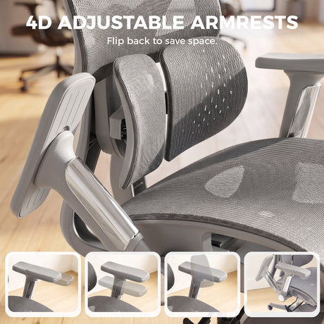 Mesh Fabric Home And Office Chair 67cm Wide With Footrest - Velmora