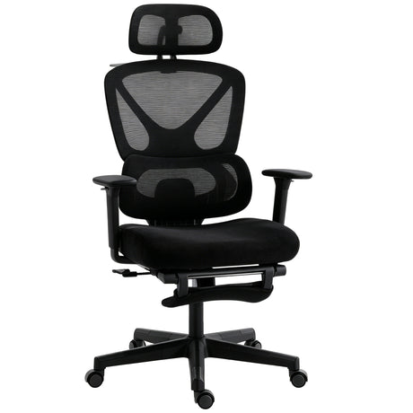 Mesh Fabric Home And Office Chair 71cm Wide With Rotatable Headrest - Velmora