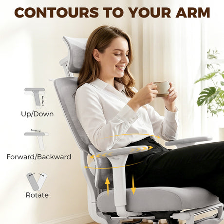 Mesh Fabric Home And Office Chair 71cm Wide With Rotatable Headrest - Velmora