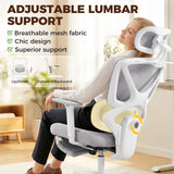 Mesh Fabric Home And Office Chair 71cm Wide With Rotatable Headrest - Velmora