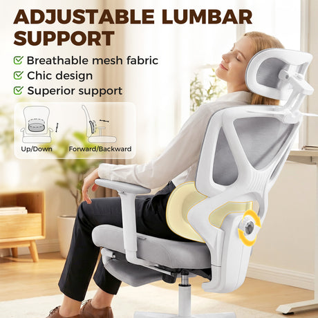 Mesh Fabric Home And Office Chair 71cm Wide With Rotatable Headrest - Velmora