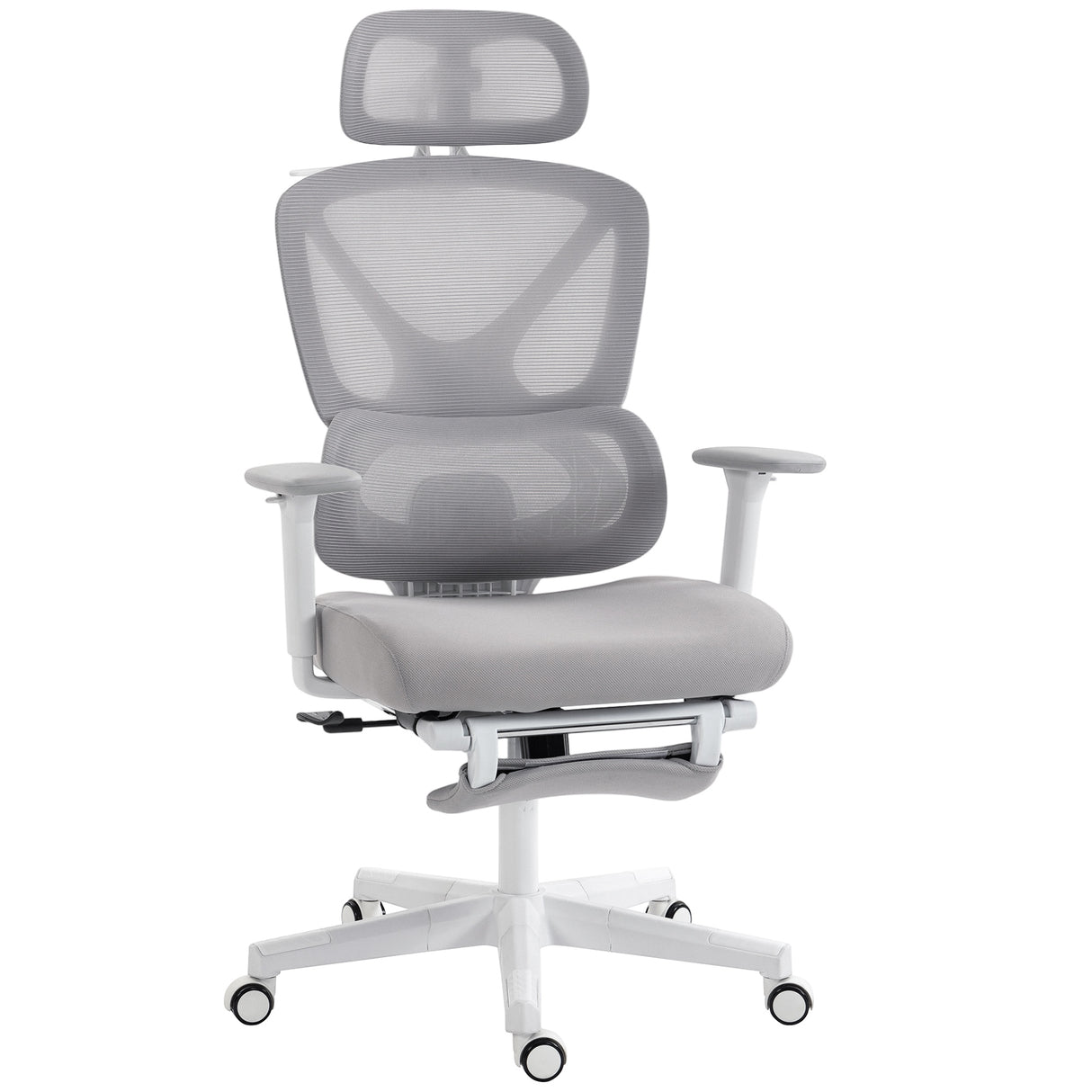 Mesh Fabric Home And Office Chair 71cm Wide With Rotatable Headrest - Velmora