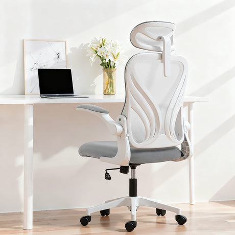 Mesh Fabric Home And Office Chair 73cm Wide With Foldable Backrest - Velmora