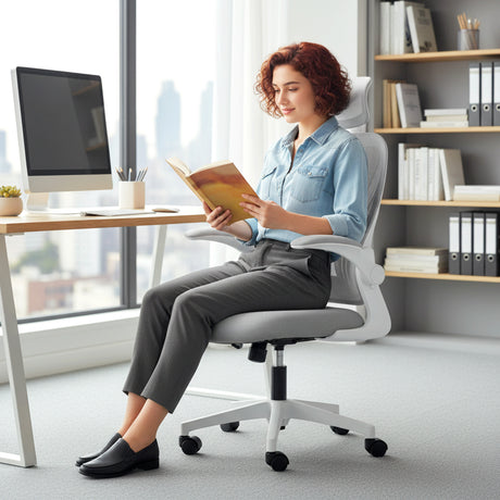 Mesh Fabric Home And Office Chair 73cm Wide With Foldable Backrest - Velmora