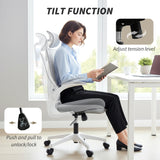 Mesh Fabric Home And Office Chair 73cm Wide With Foldable Backrest - Velmora