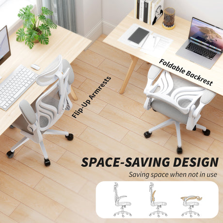 Mesh Fabric Home And Office Chair 73cm Wide With Foldable Backrest - Velmora